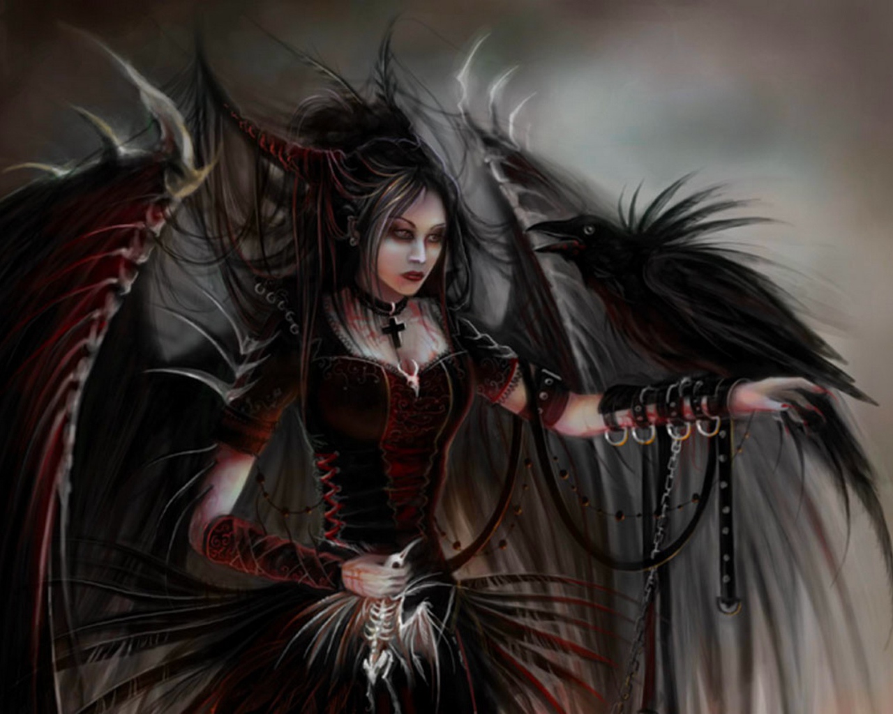 Черный ангел с вороной