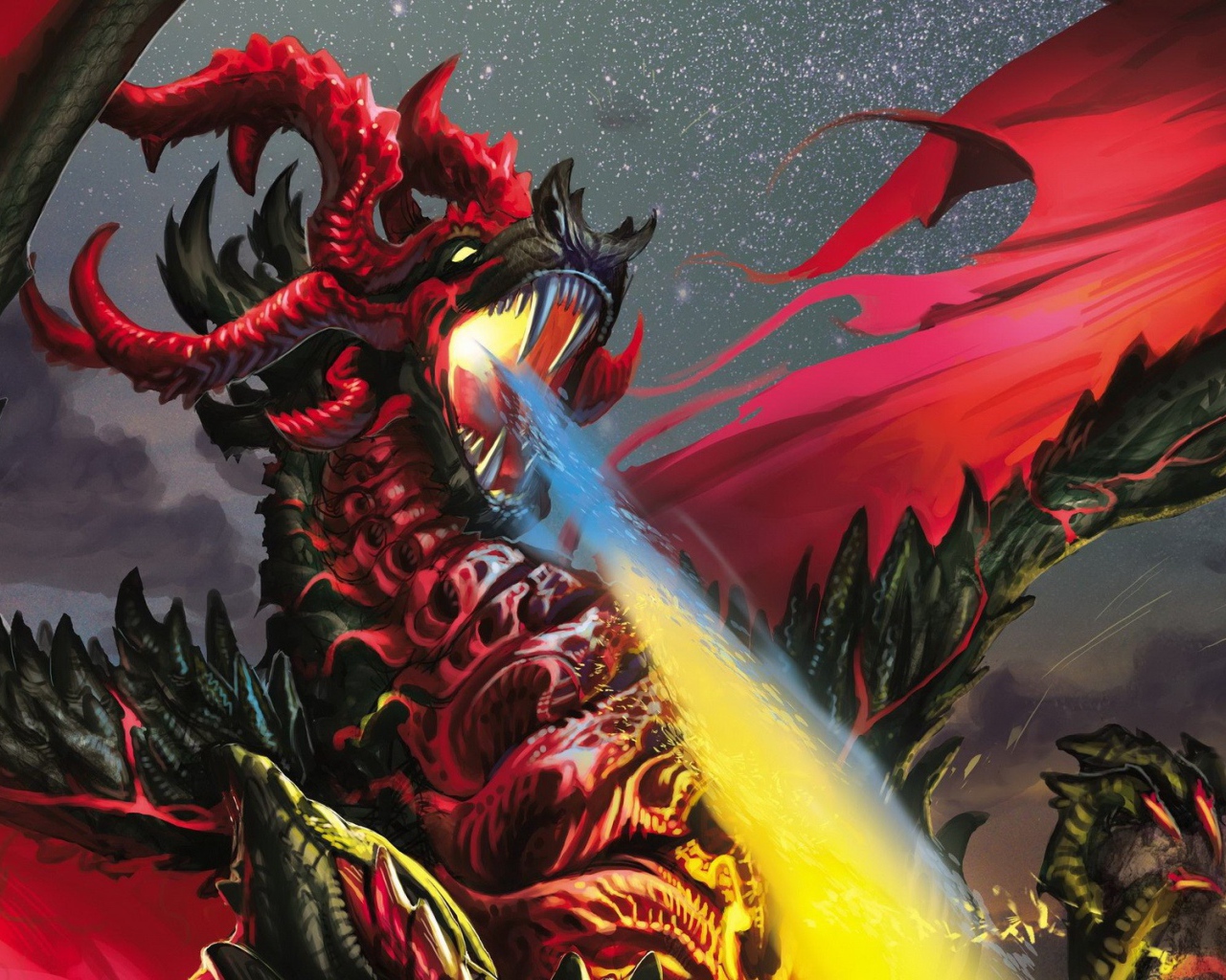 Дракон изрыгает пламя