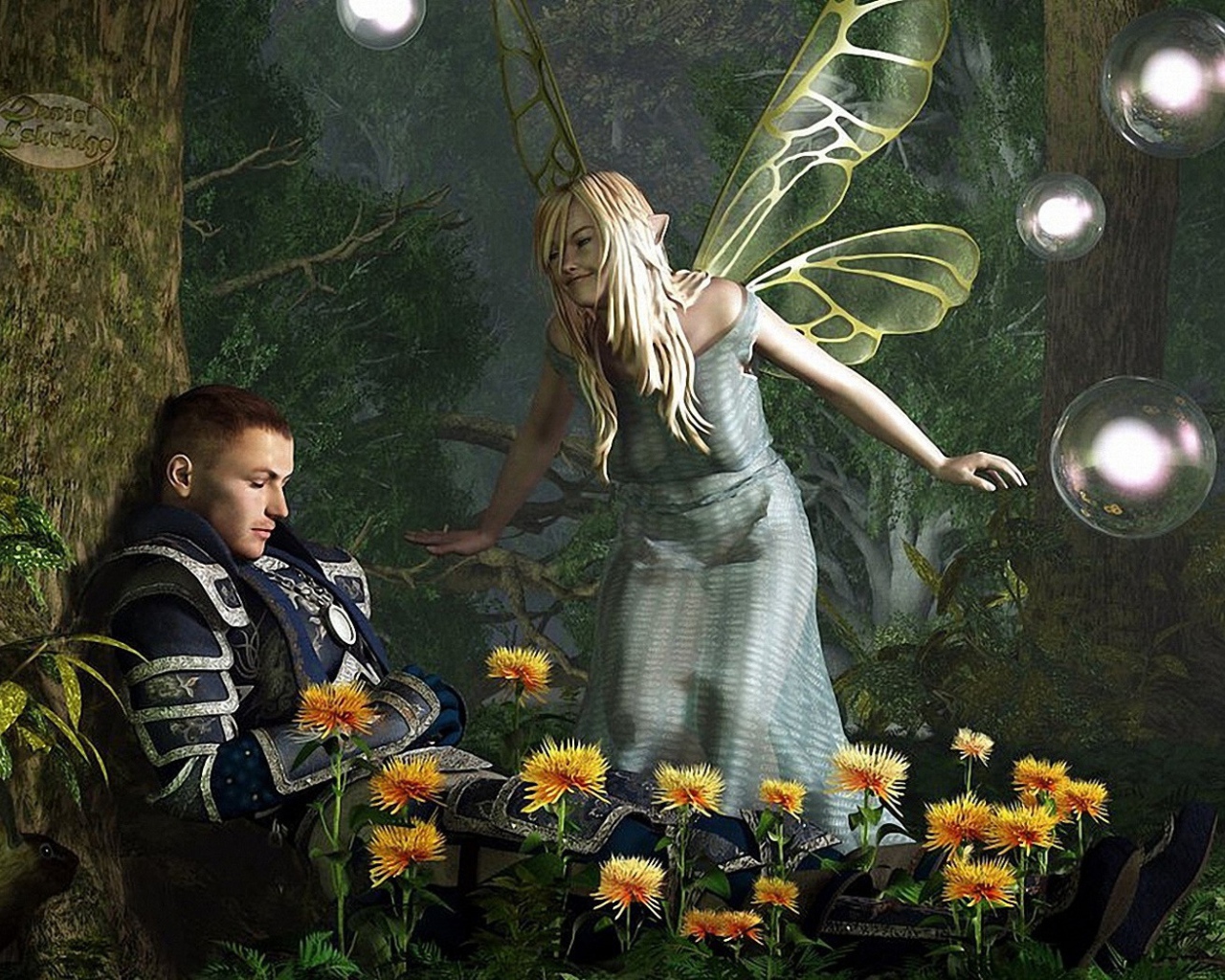 Фея около спящего человека