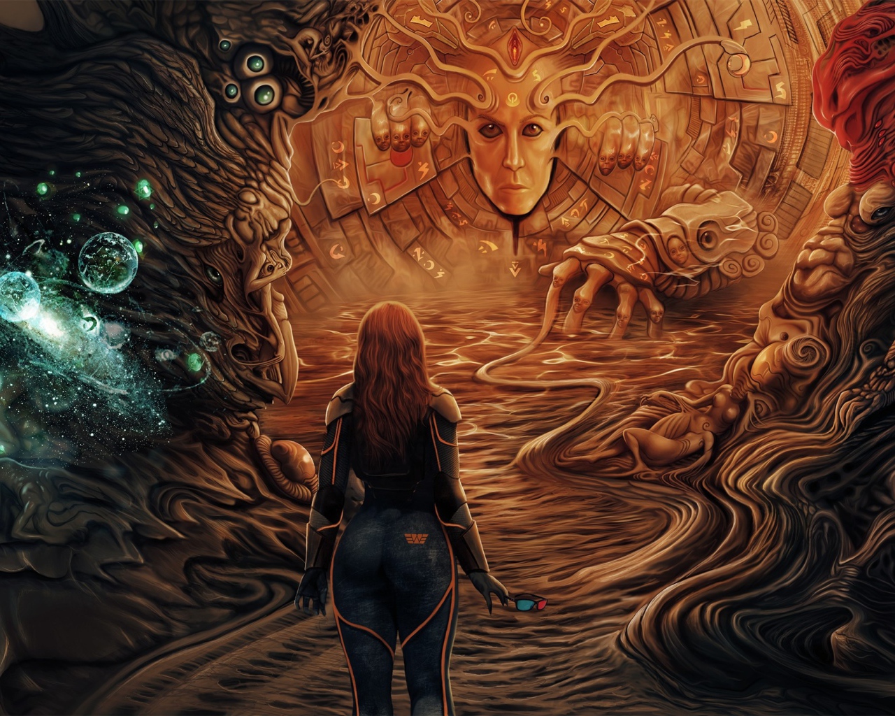 Фантастический рисунок на космическую тему