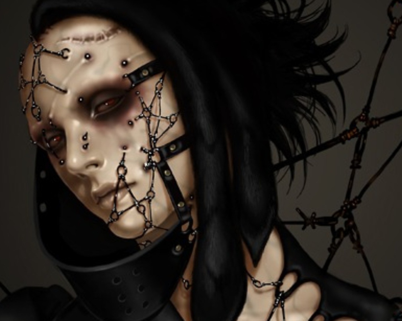 Фантастический пирсинг на лице