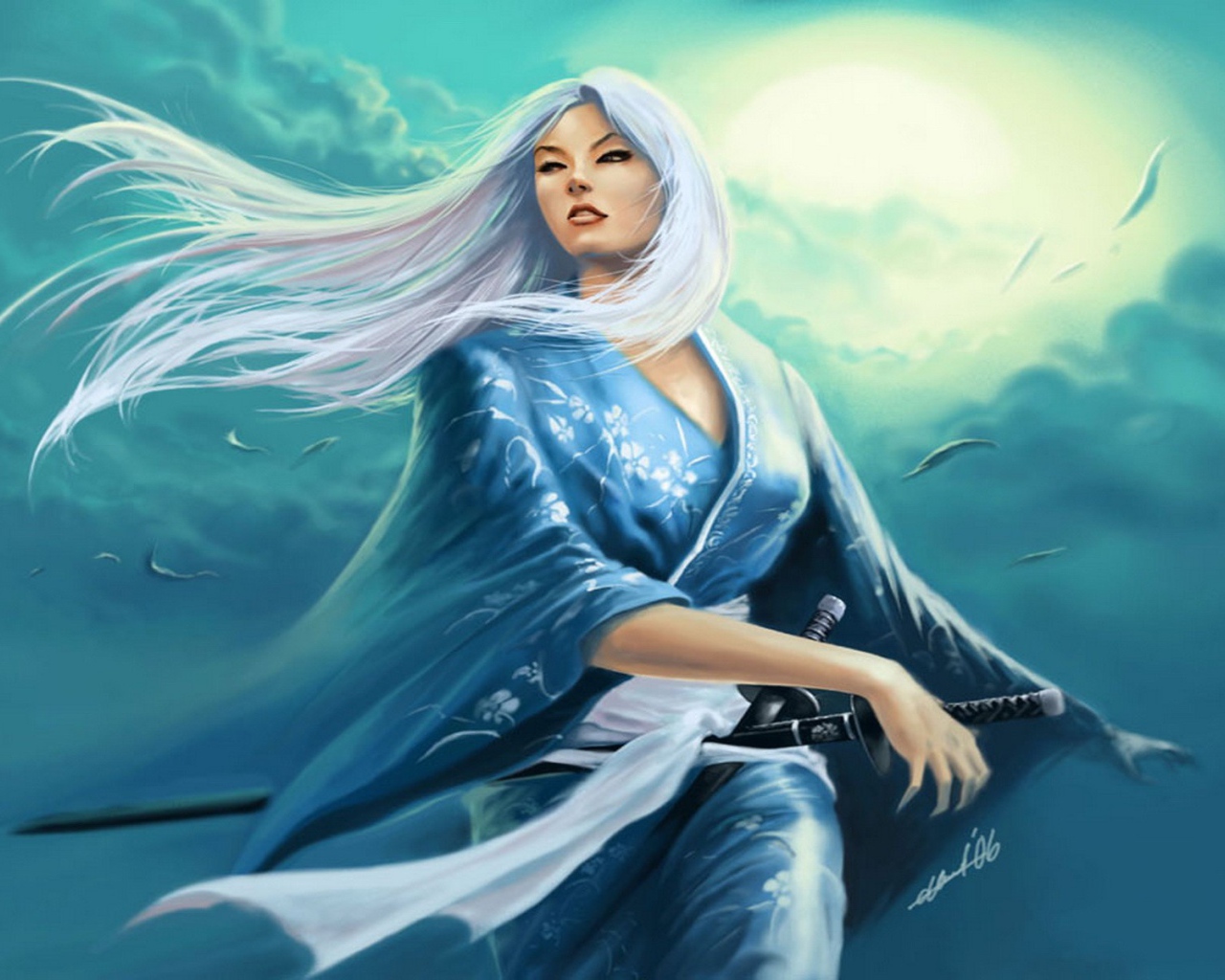 Богиня с белыми волосами