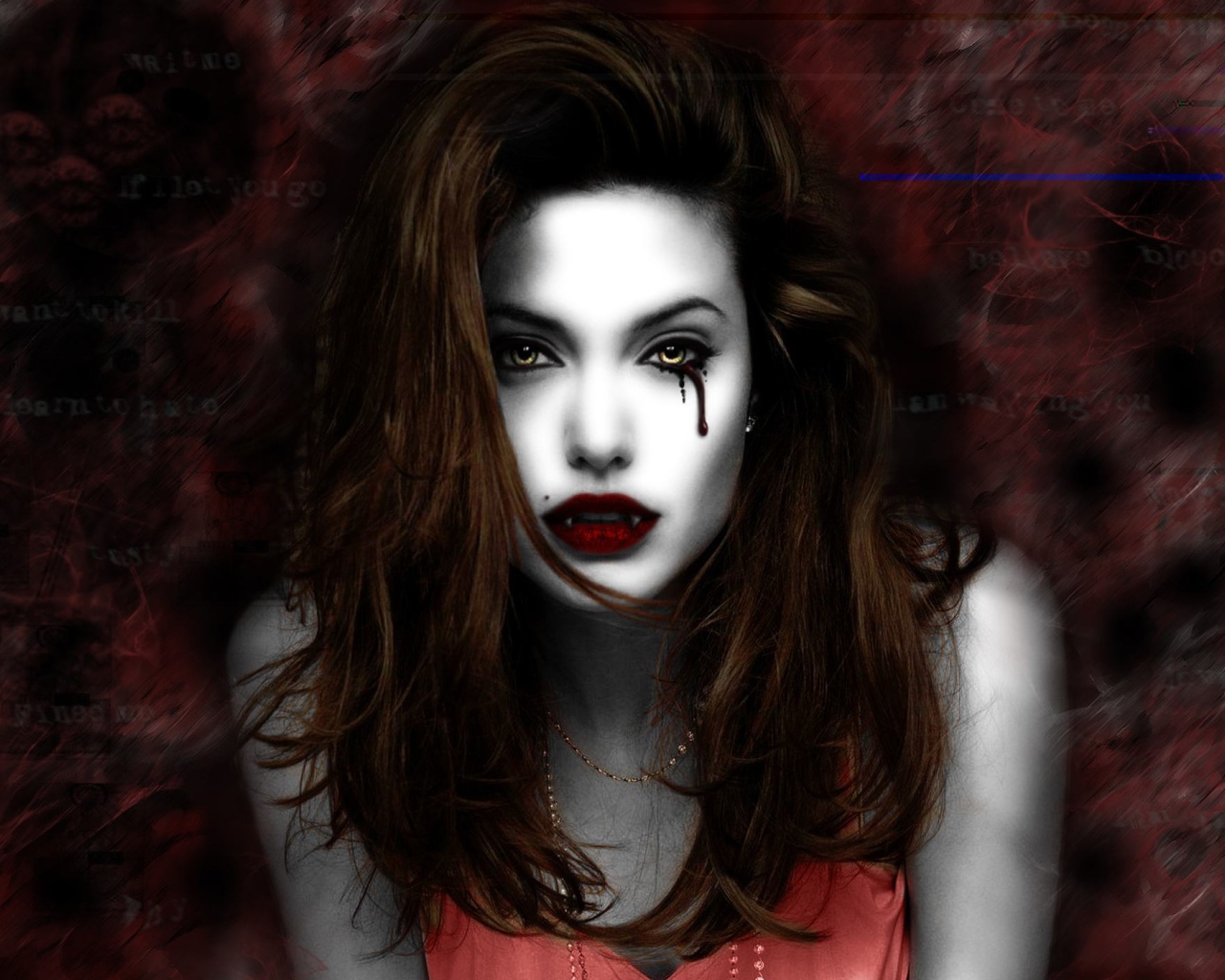 Прическа у девушки вампира