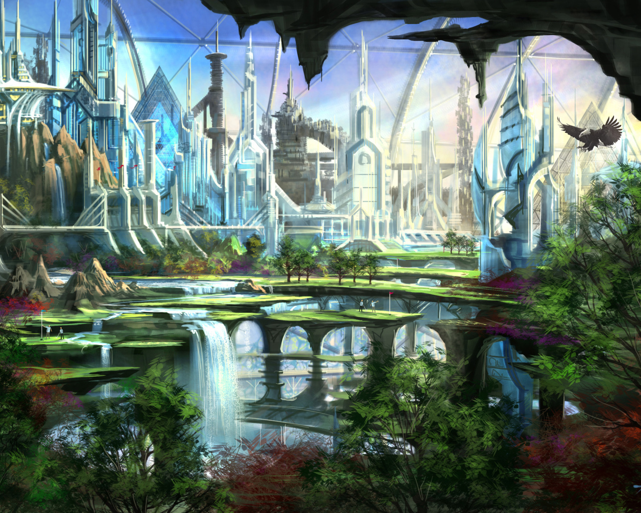 Пейзаж фантастического города