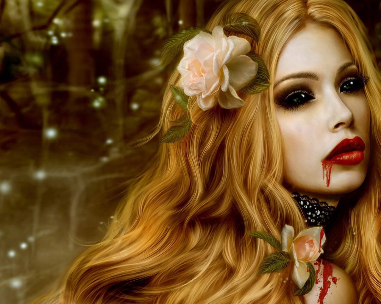 Роскошная девушка вампир