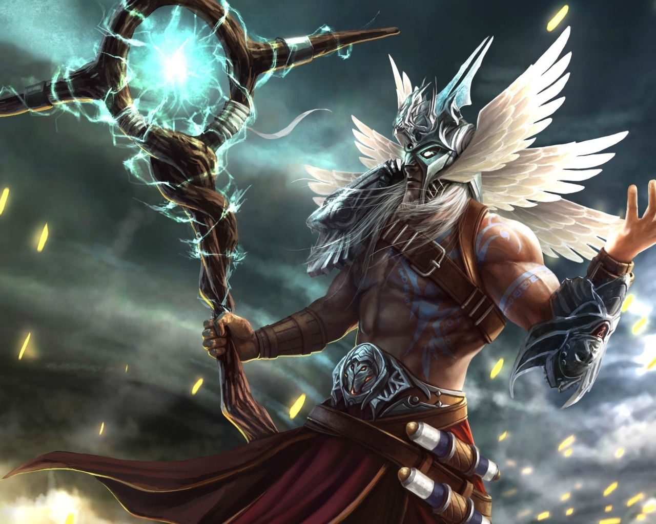 Волшебный жезл в руке колдуна