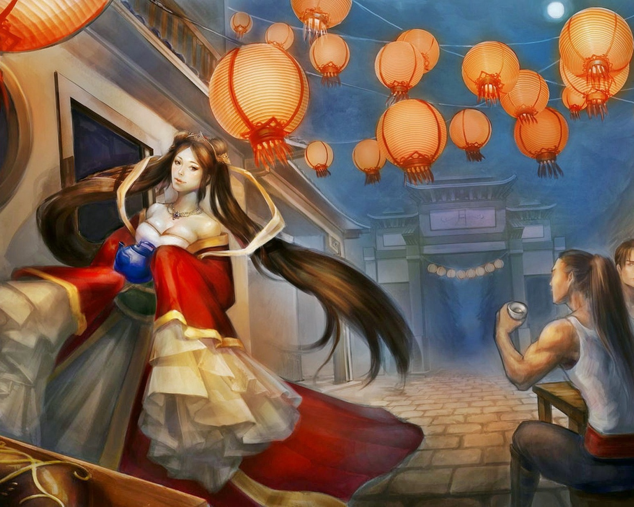 Лунная принцесса идет по улице