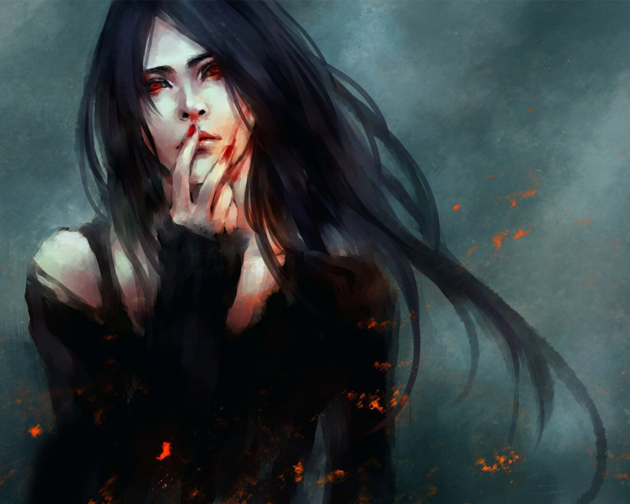 Чувствительная девушка вампир