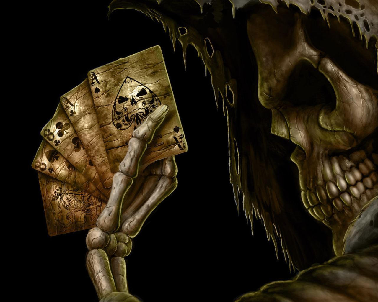 Скелет с картами