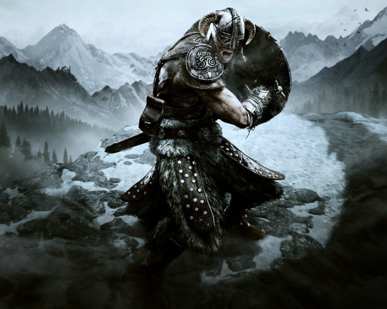 Сильный викинг в горах
