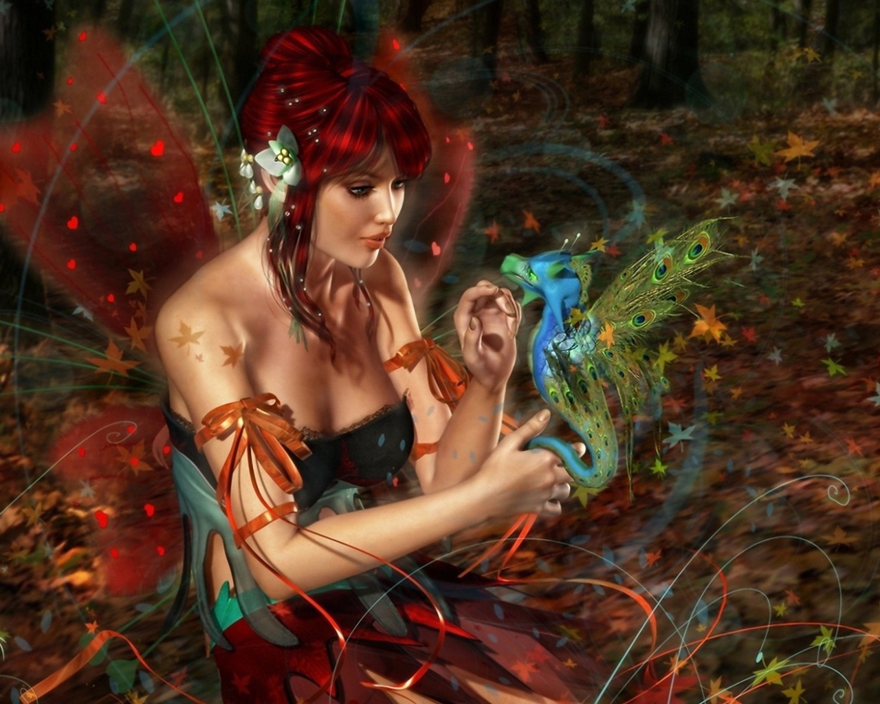 Фея с маленьким драконом