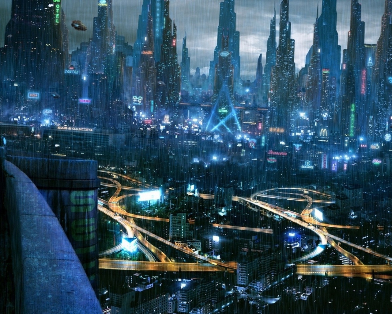 Неоновые огни города