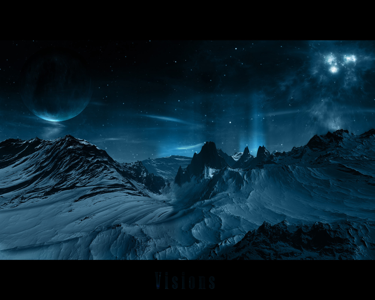 Планета и звездное небо