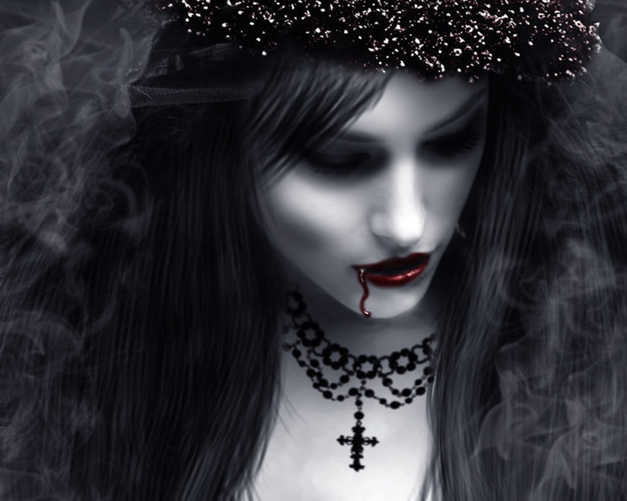 Вампир девушка с крестом