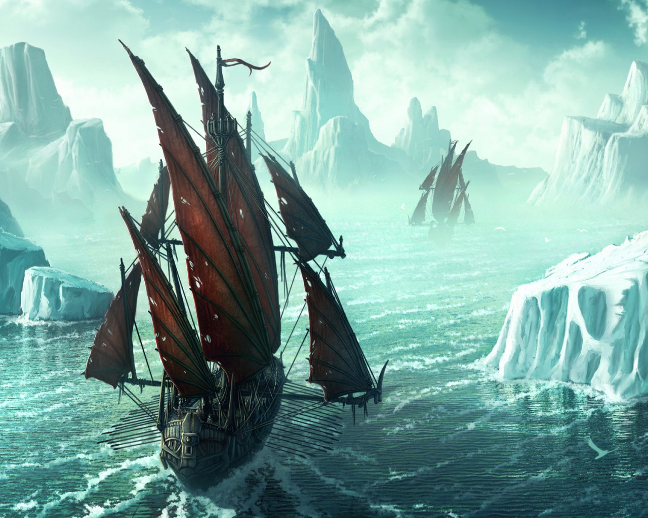 Корабль викингов во льдах