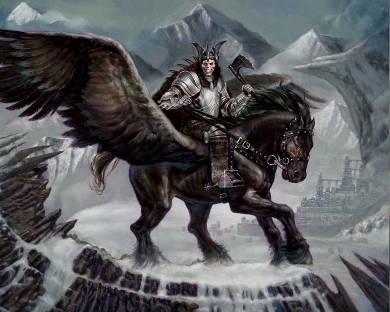 Воин на крылатой лошади