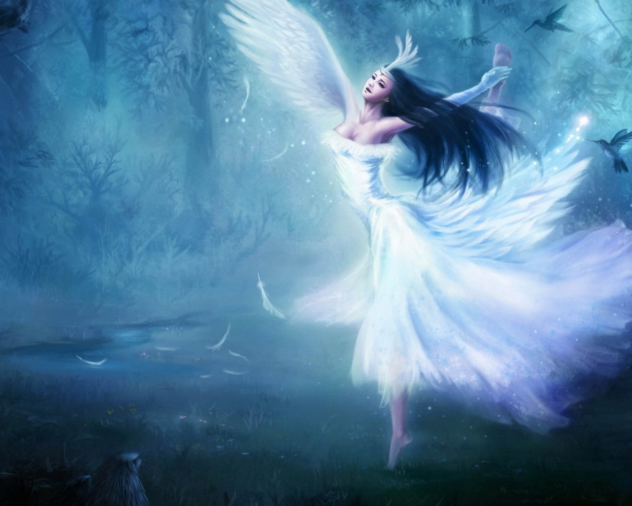 Белый ангел в лесу