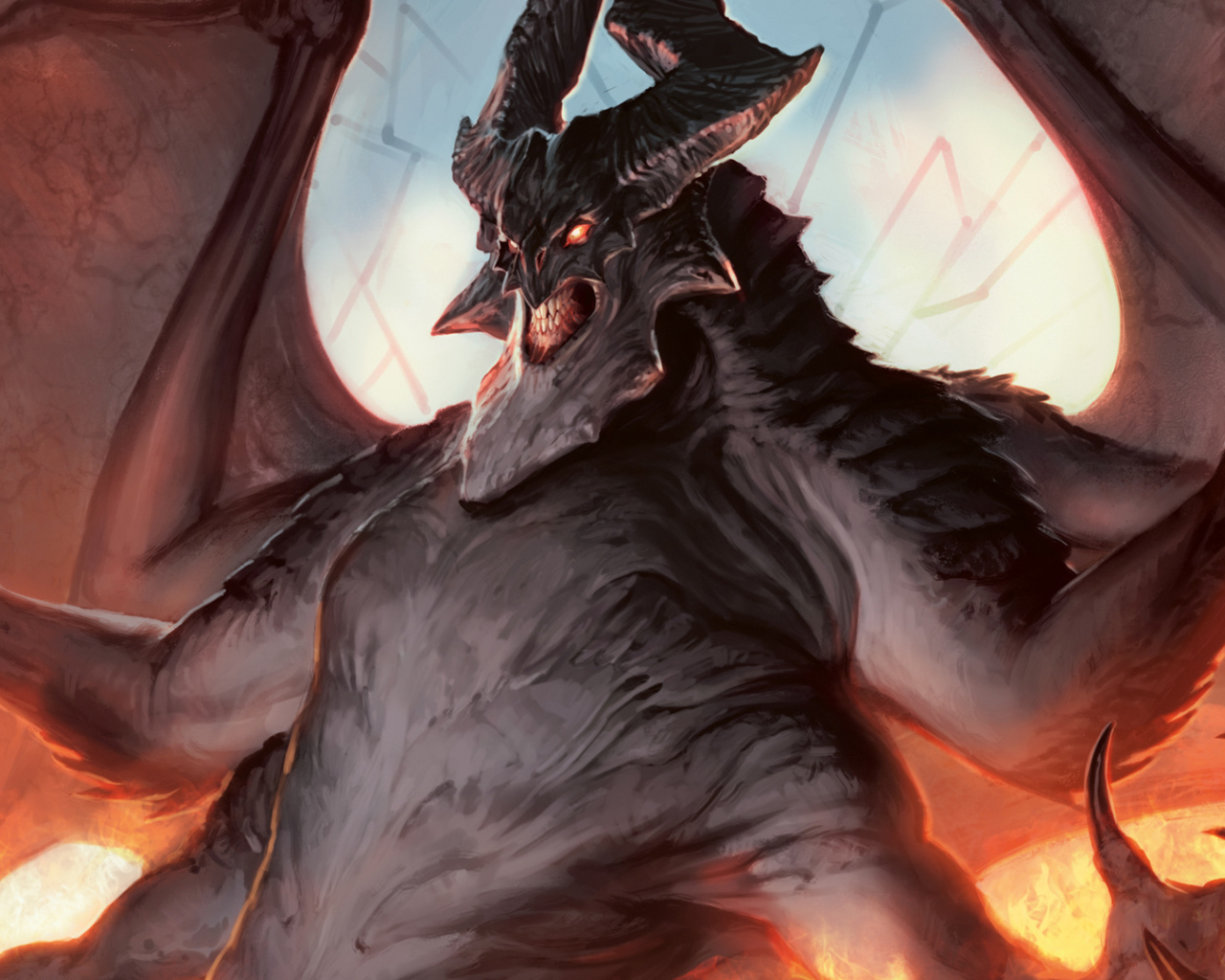 Крылатый монстр с когтями