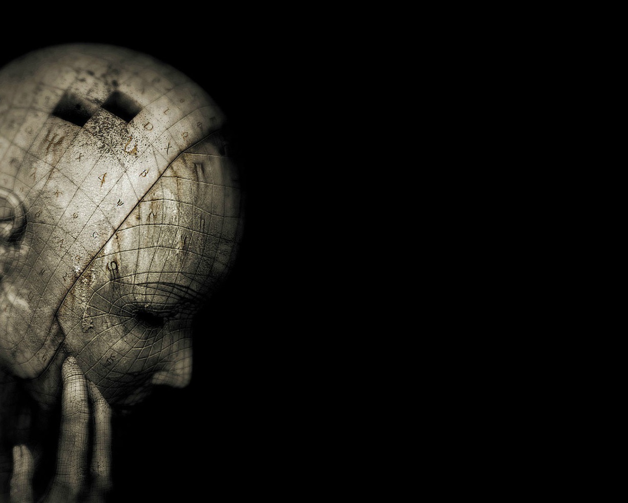 Голова на черном фоне