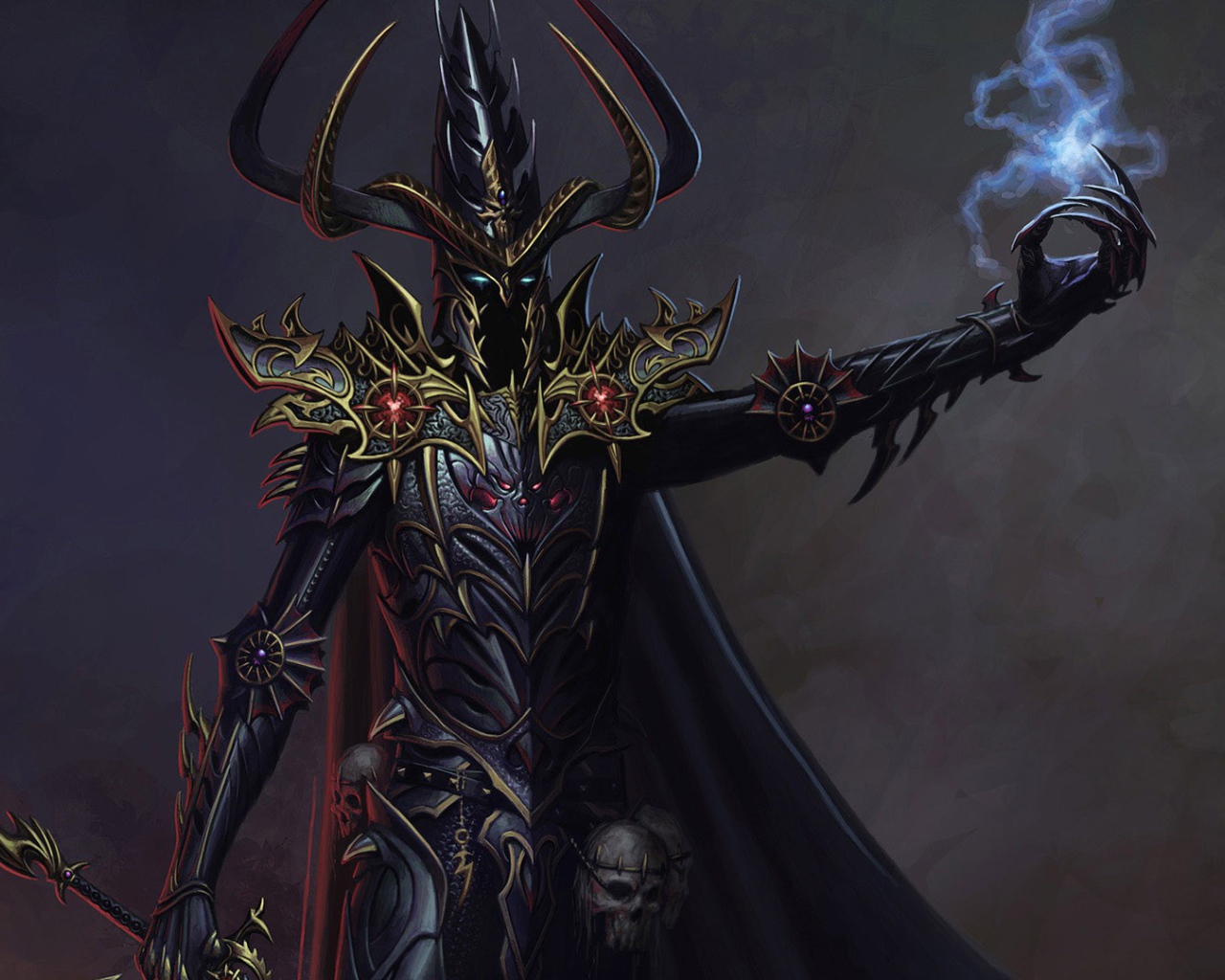 Чудовище в доспехах с черепом