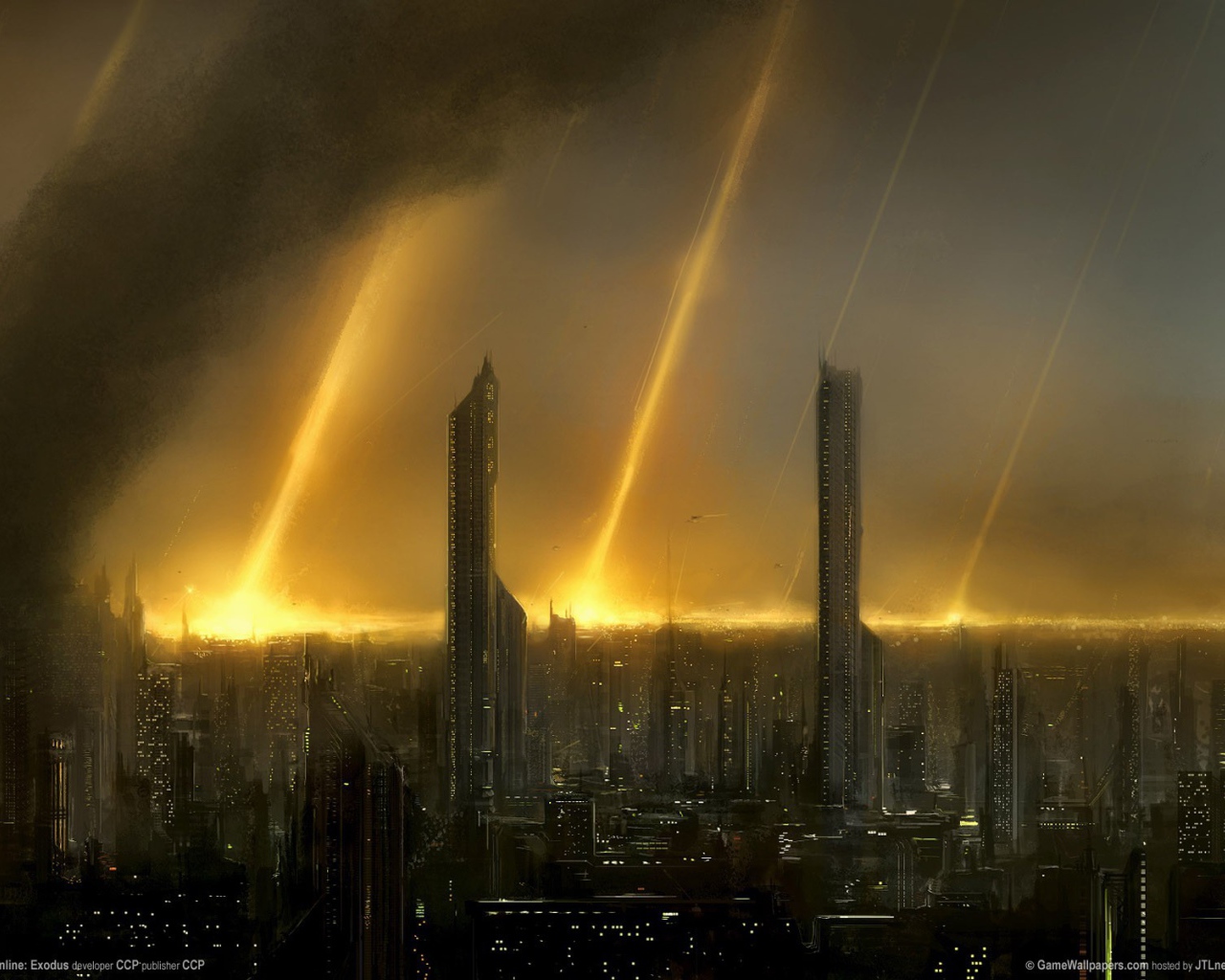 На город падают метеориты