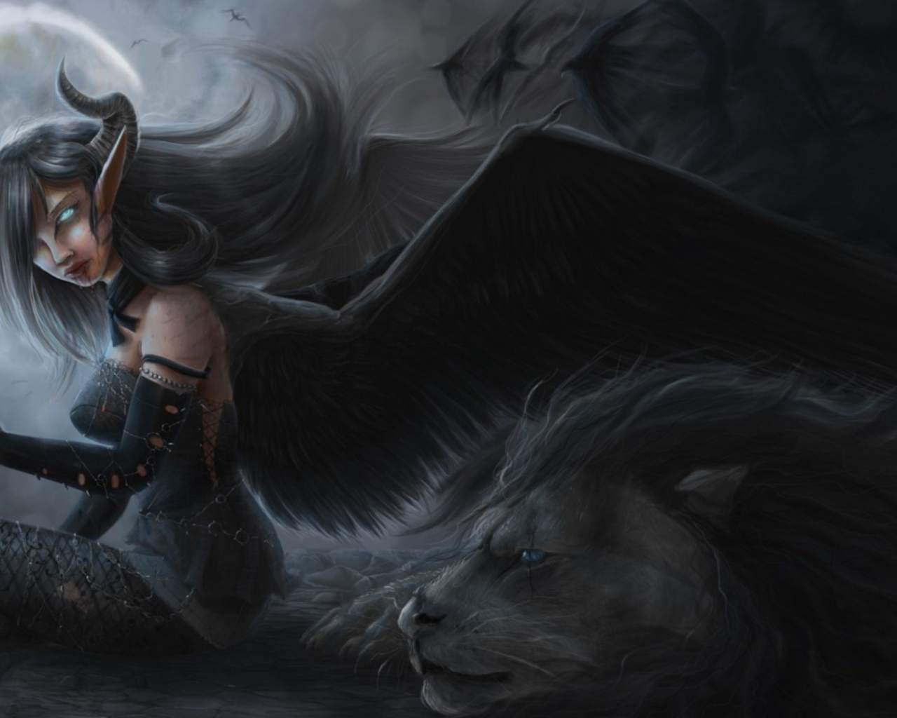 Черный ангел и лев