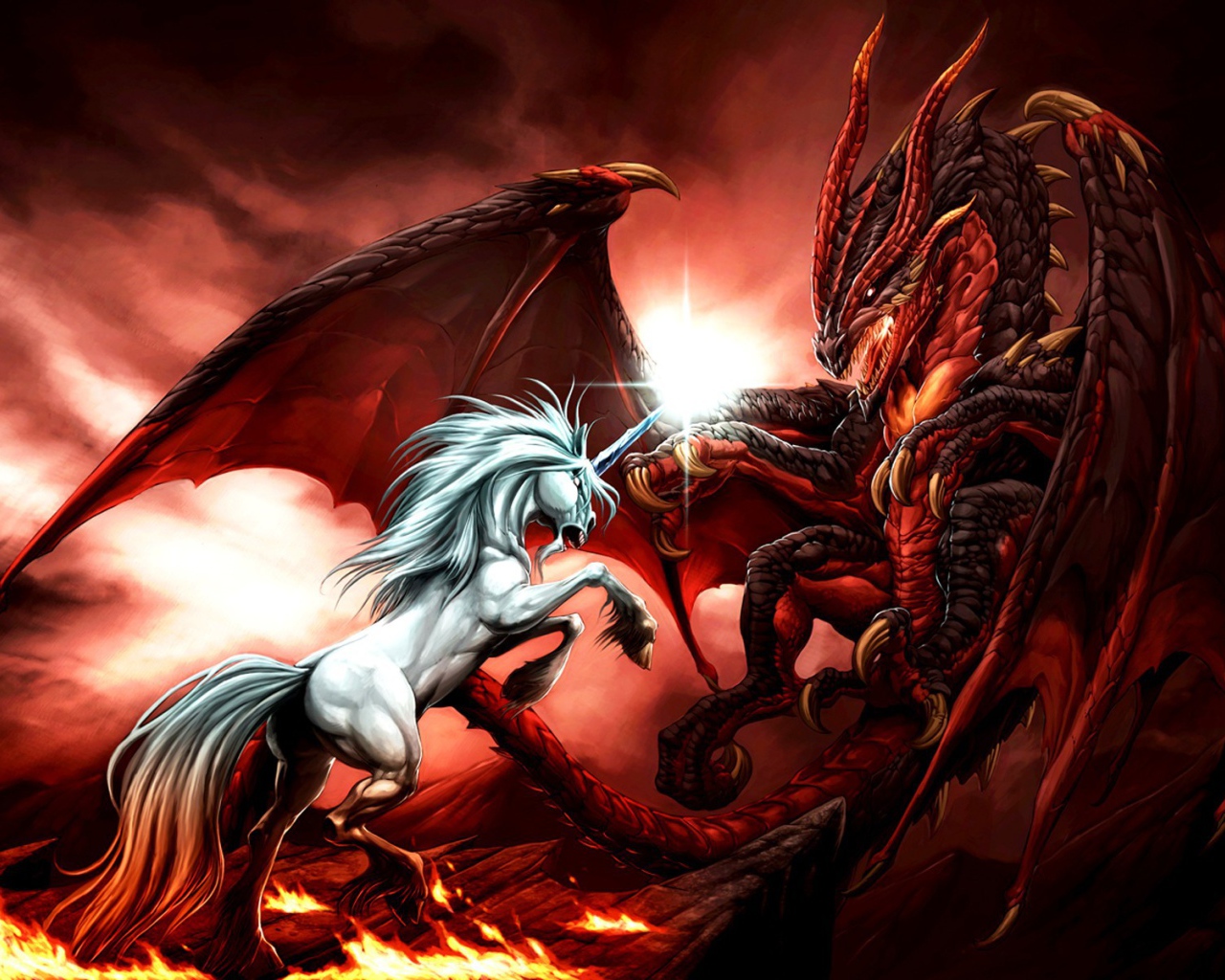 Дракон и сказочная лошадь