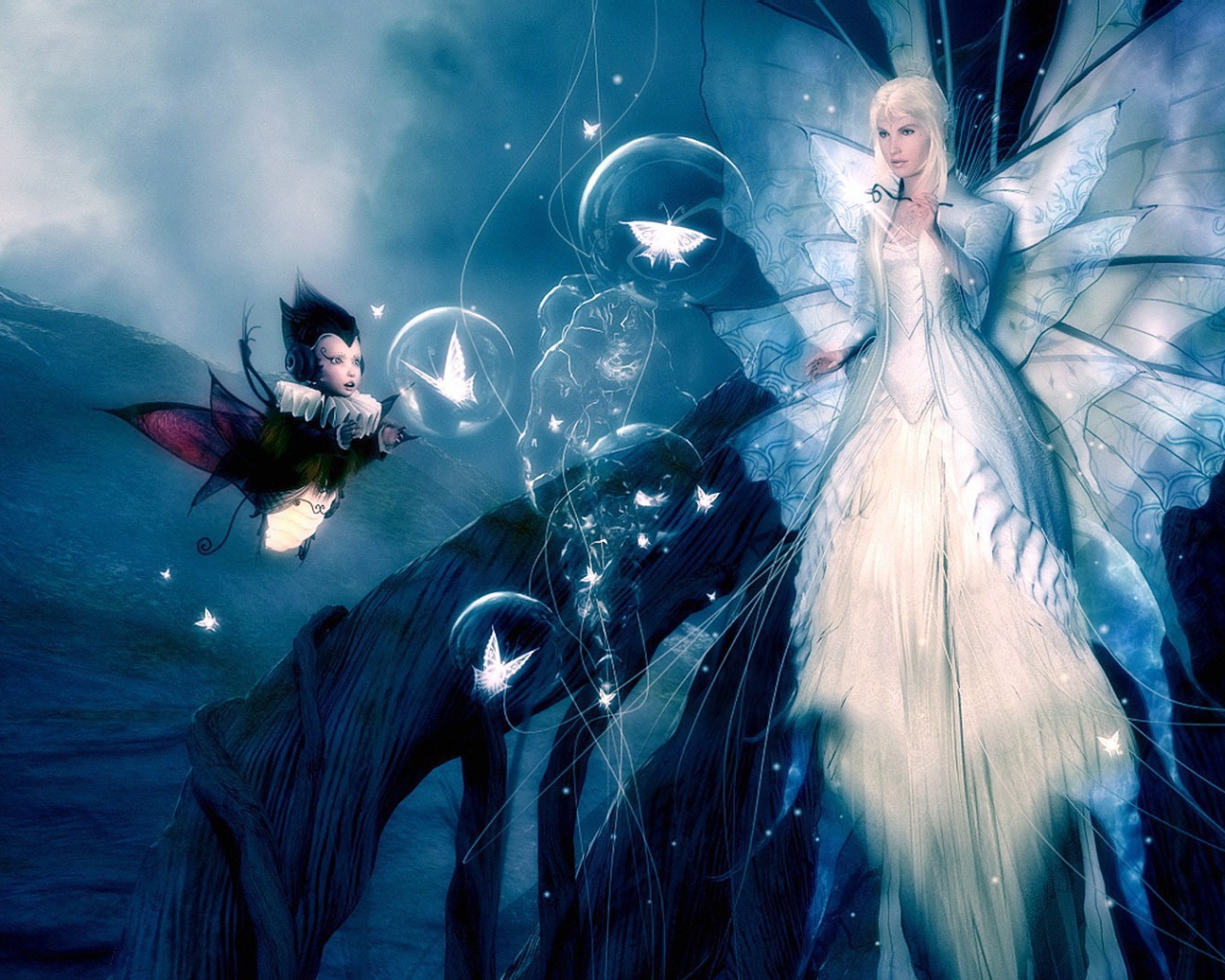 Фея и мыльные пузыри