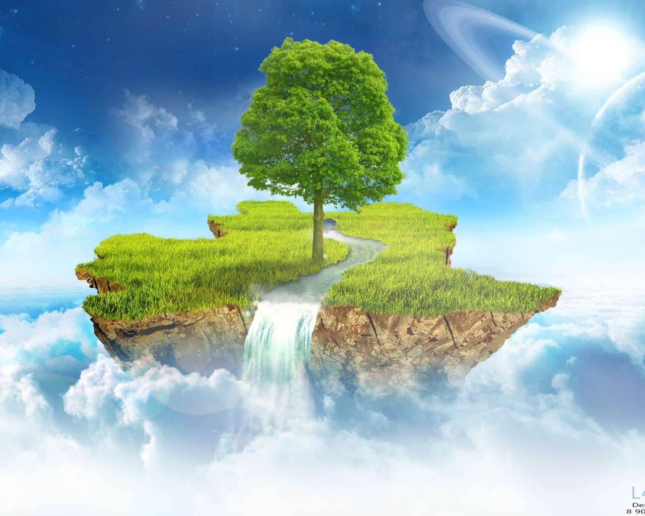 Летающий остров в облаках