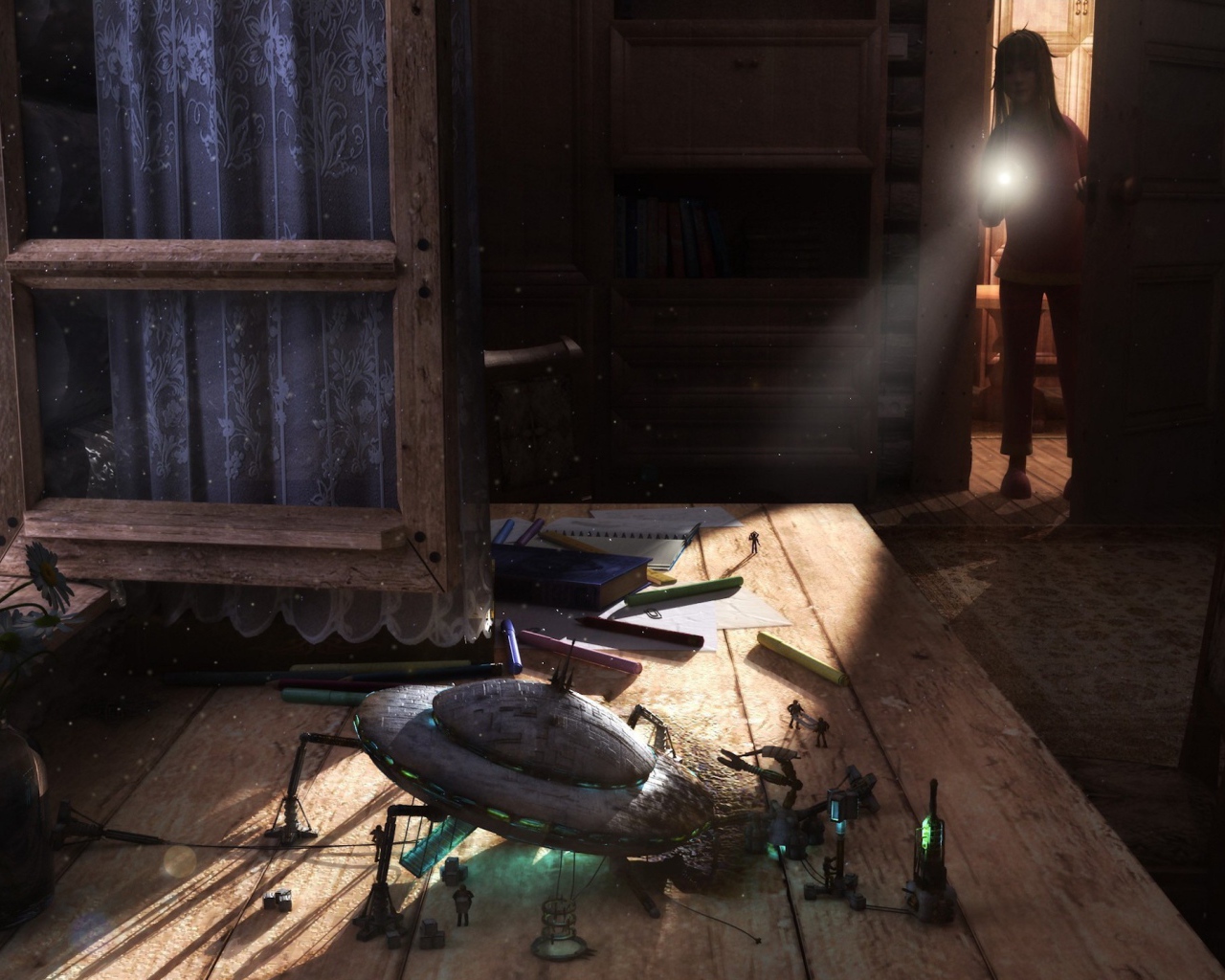 Летающая тарелка на столе