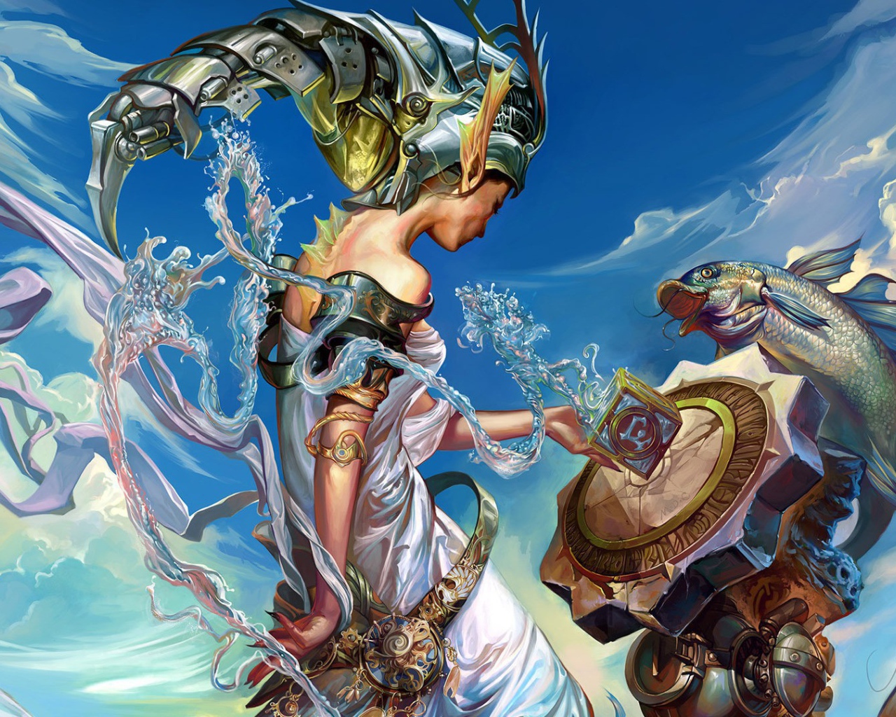 Русалка и рыбы