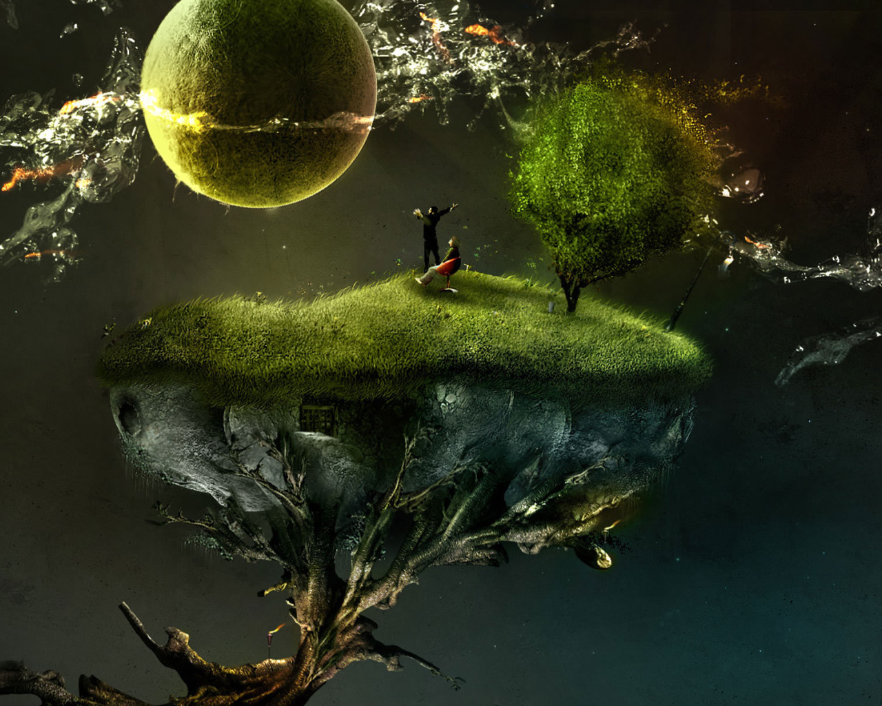 Люди на летающем острове