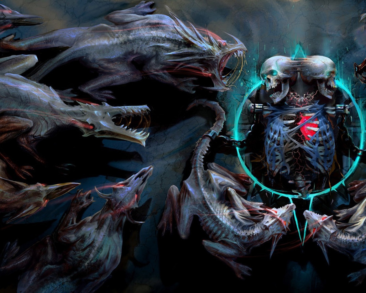 Скелет и монстры