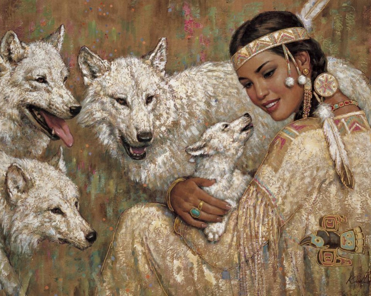 Девушка и волки
