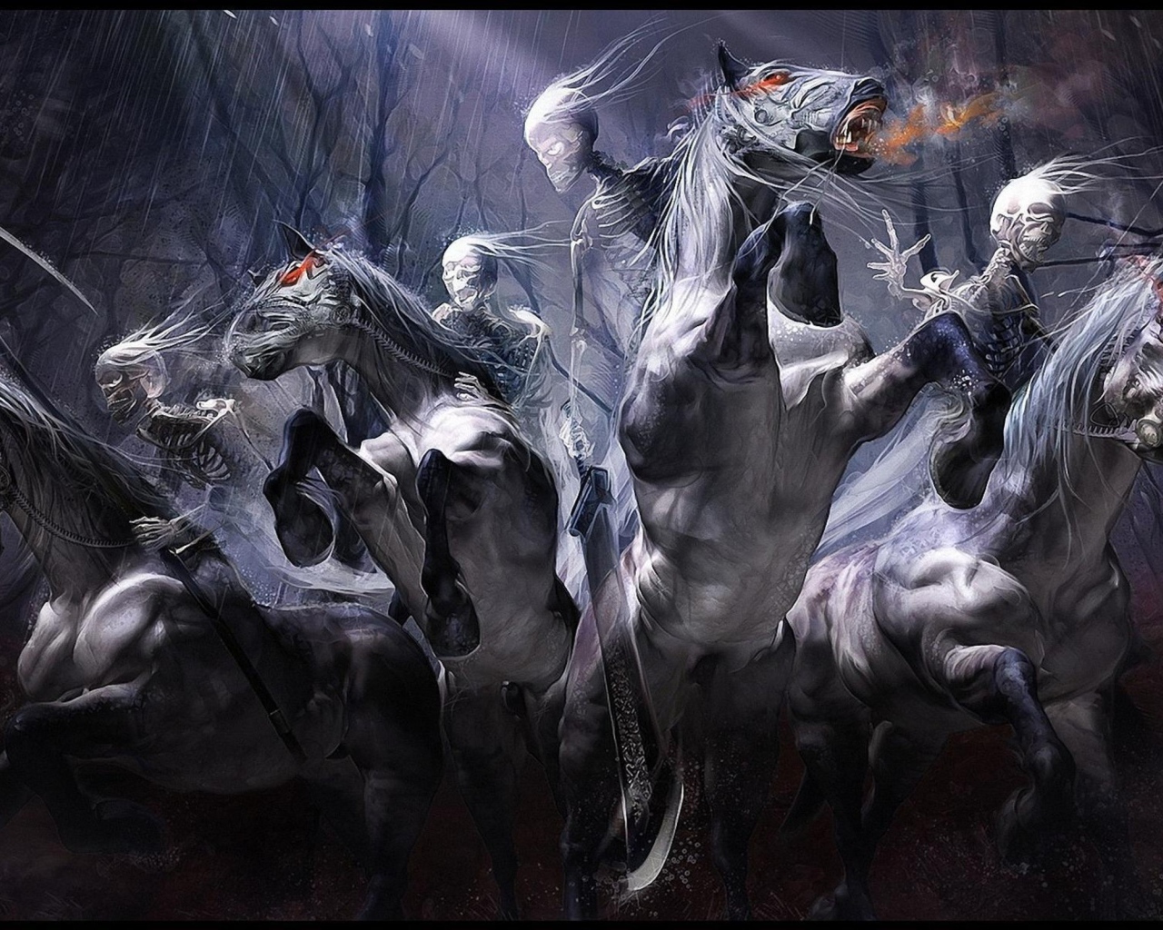 Скелеты на лошадях