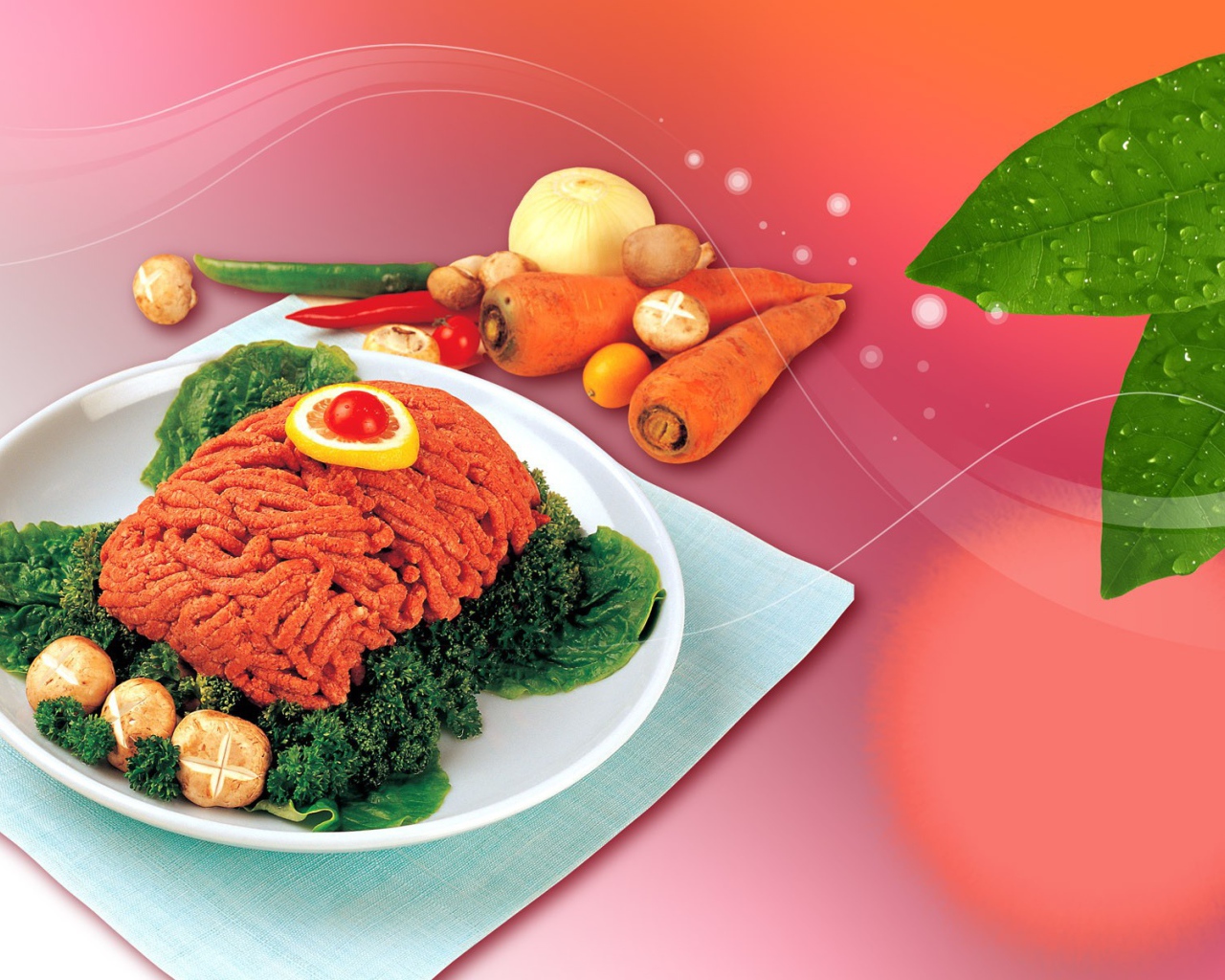 Фарш и овощи