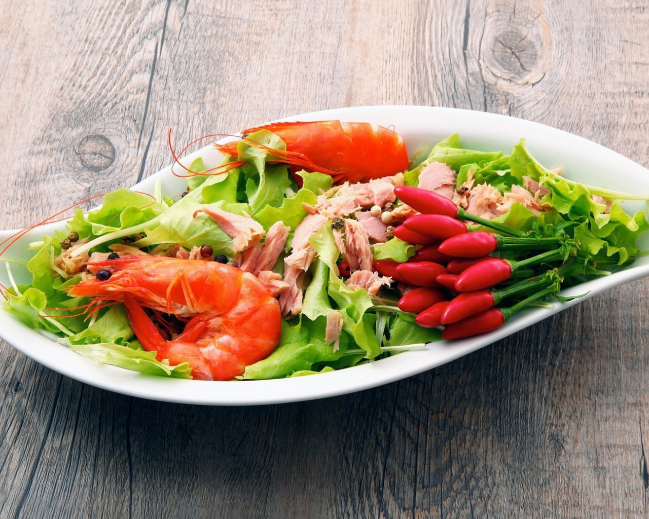 Ланч с креветками