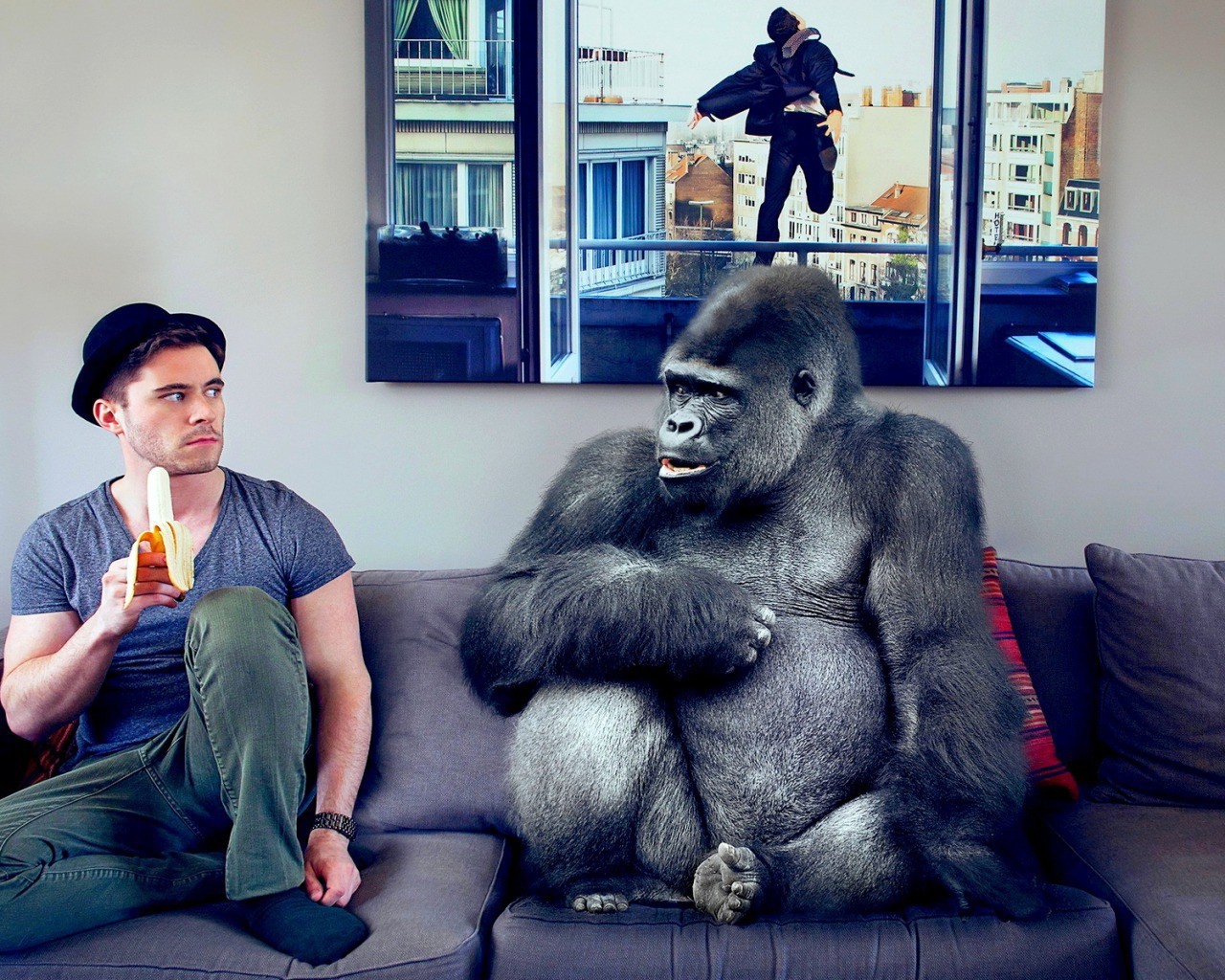 Давид Олкарни с бананом