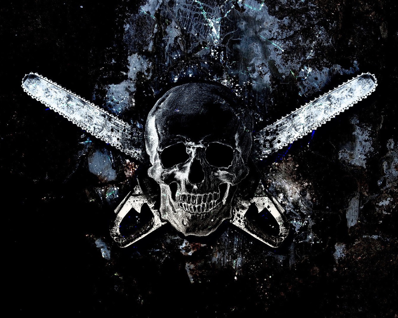 Череп и две бензопилы