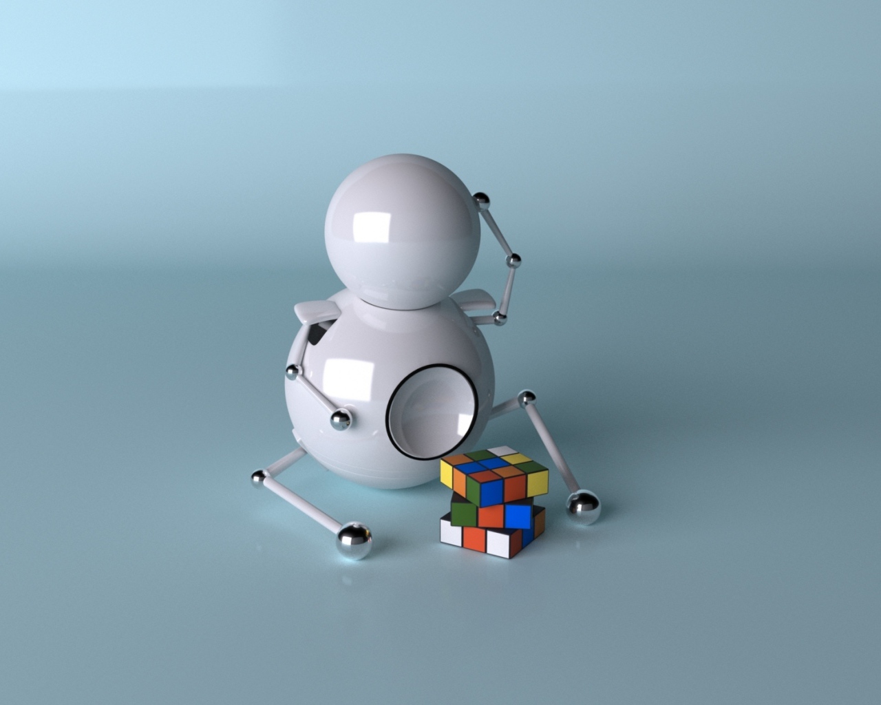 Робот и кубик рубика