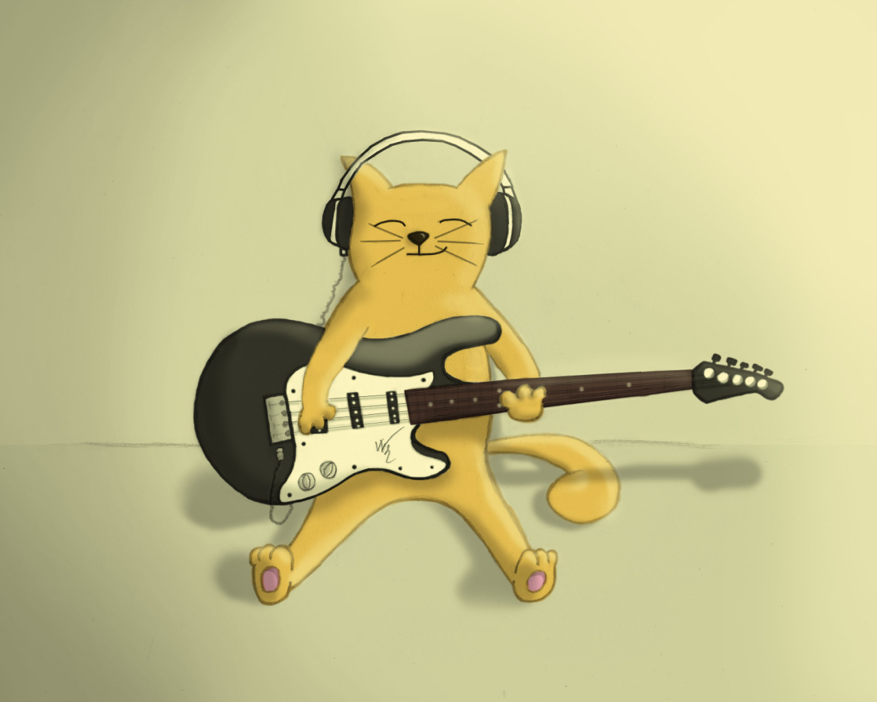 Кот с гитарой