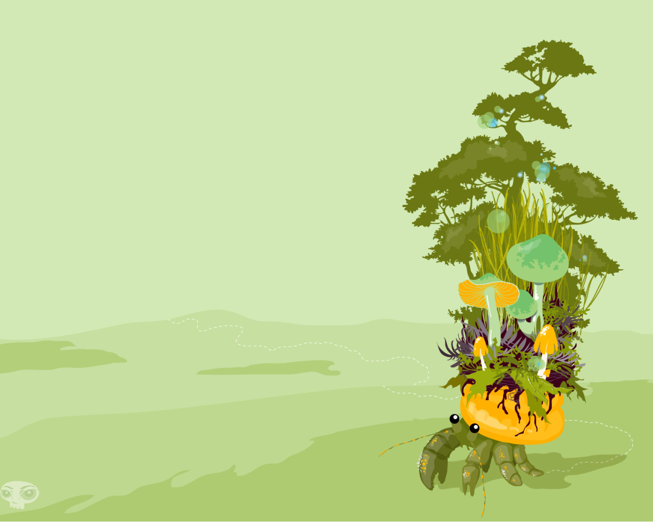 Растительность на крабе