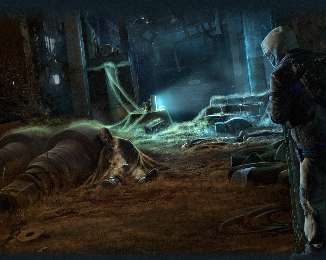 Человек в разрушенном здании