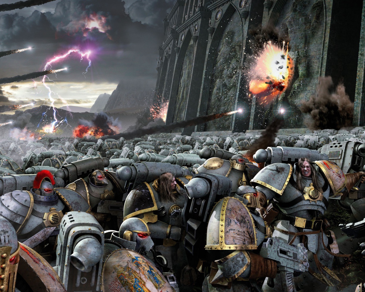 Воины атакуют крепость