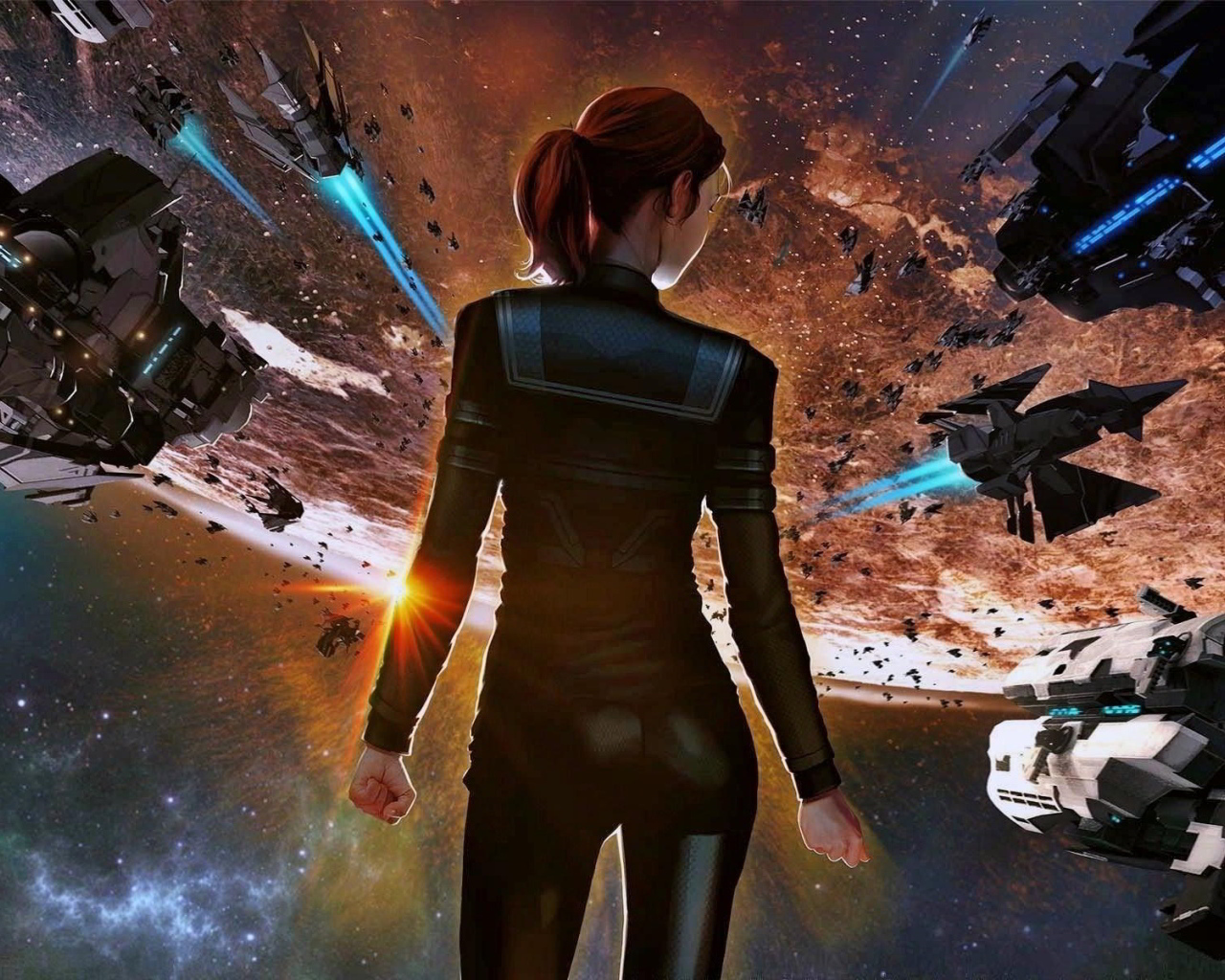 Девушка в игре Ancient space