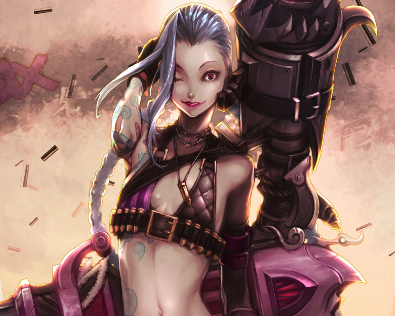 Пушка в руках девушки