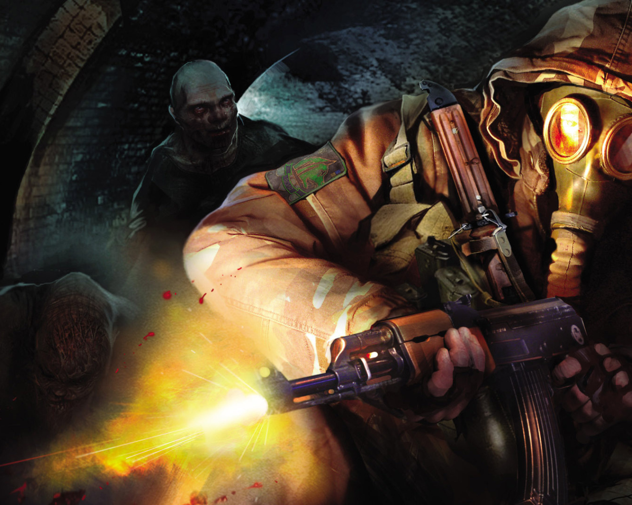 Воин в противогазе