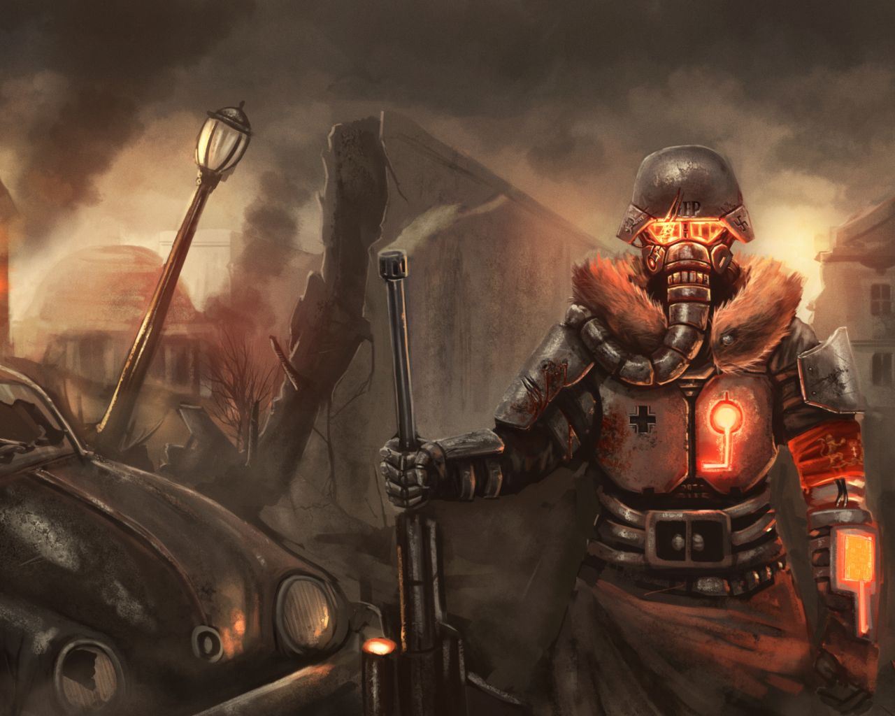 Воин в каске