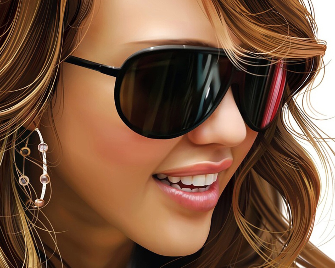 Гламурная девушка в очках