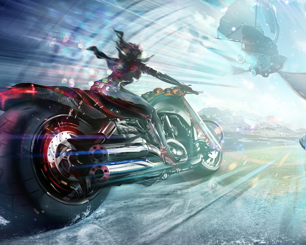 Девушка на мотоцикле